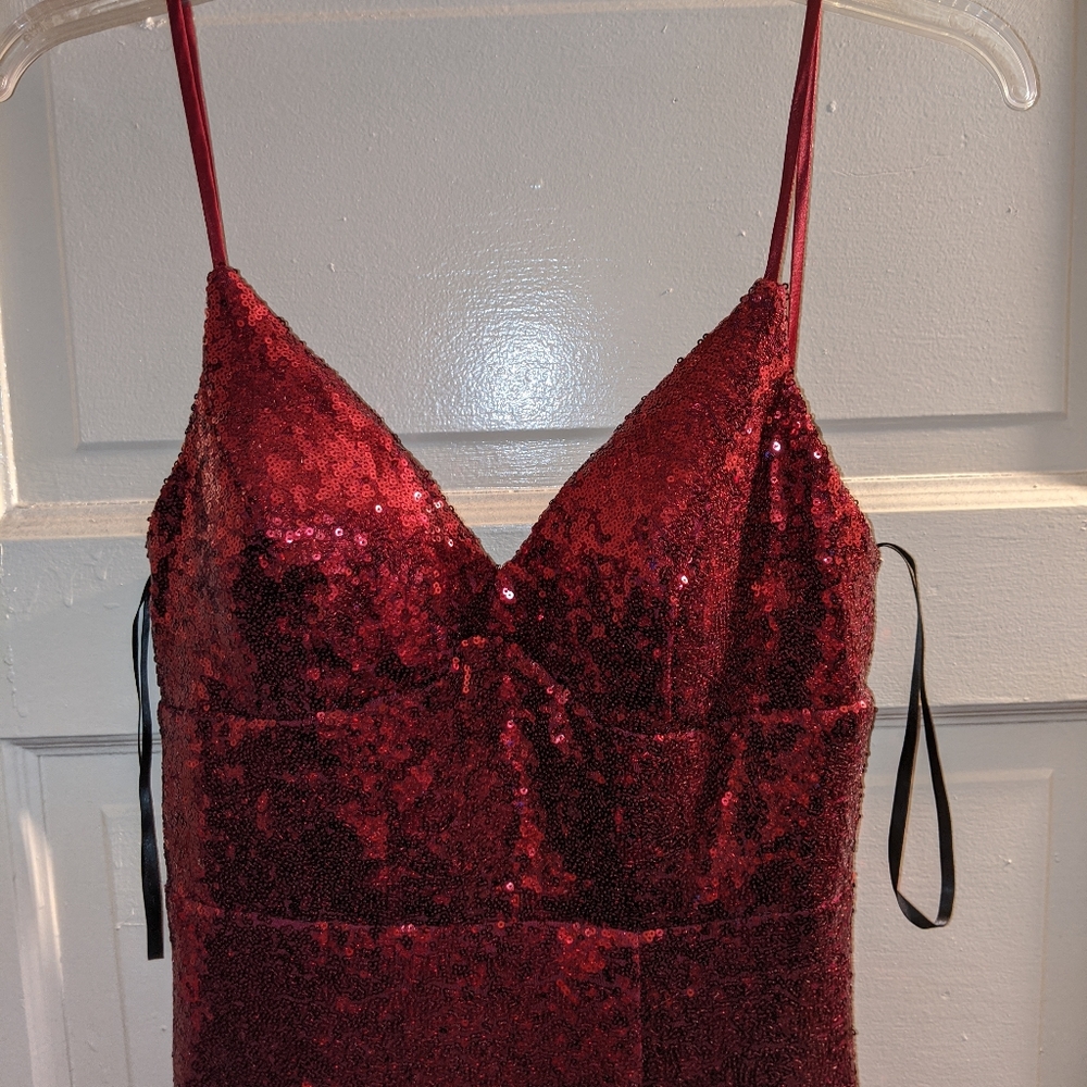 Burgundy Sequin Dress